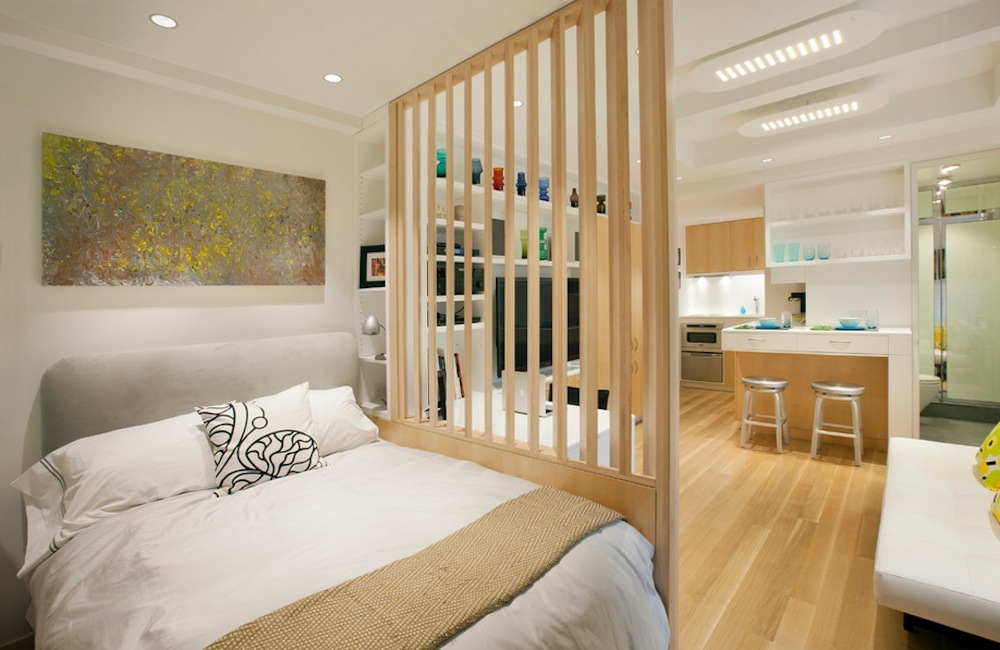 small-apartment-space-divider 臥室裝潢